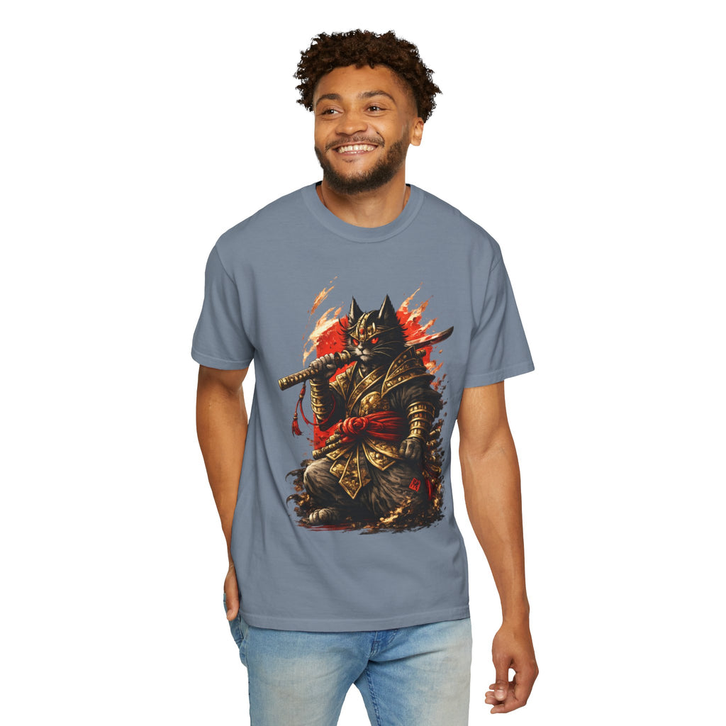Samurai Cat T-Shirt — Warrior Kitsune Graphic Tee