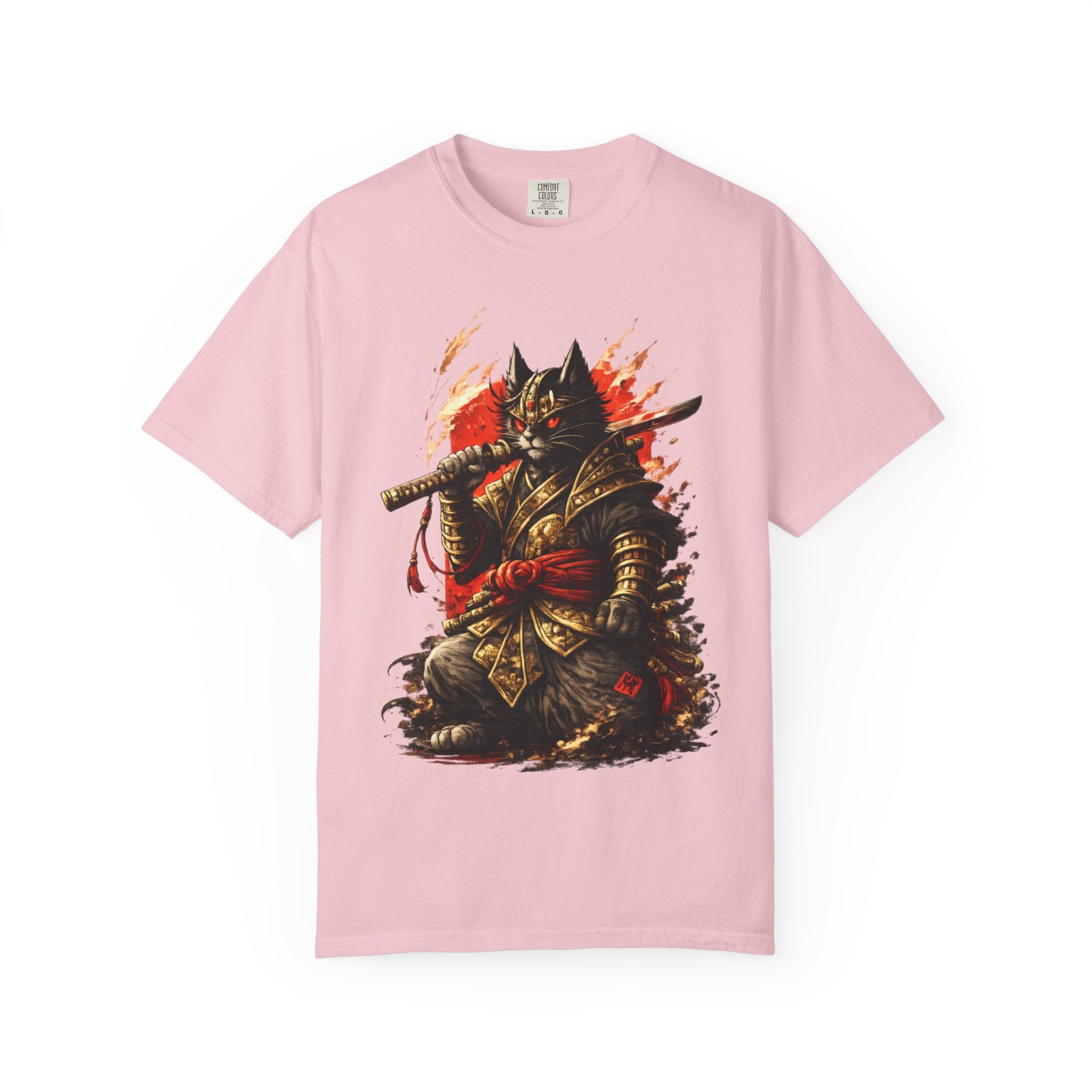 Samurai Cat T-Shirt — Warrior Kitsune Graphic Tee