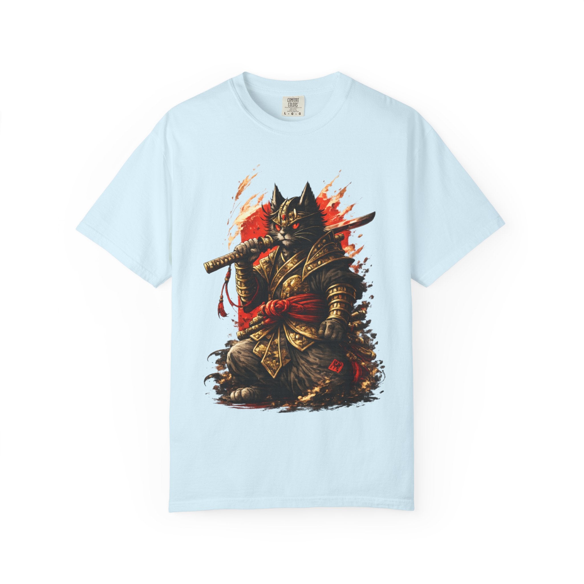 Samurai Cat T-Shirt — Warrior Kitsune Graphic Tee