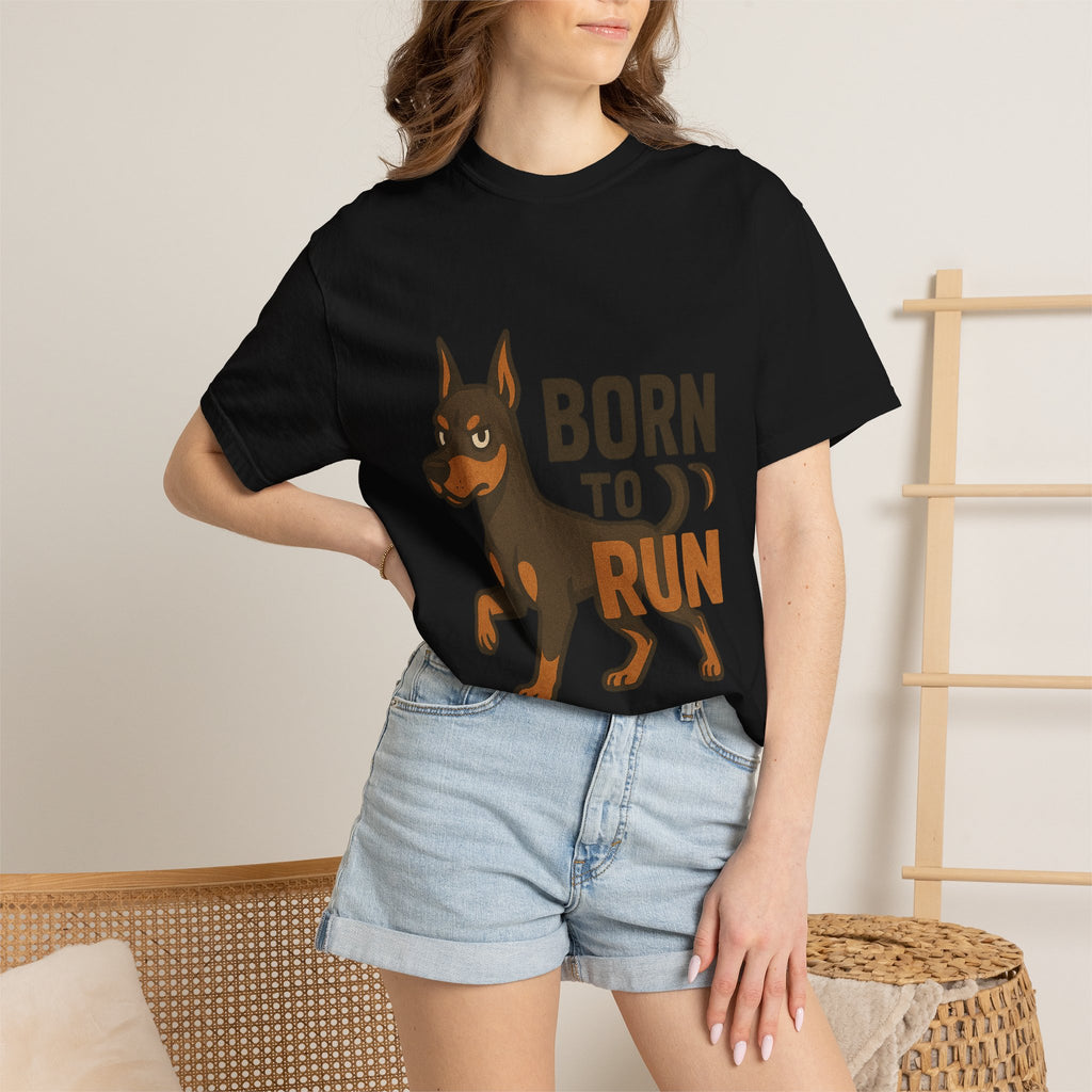 T-Shirt — "Born to Run" Doberman Graphic Tee