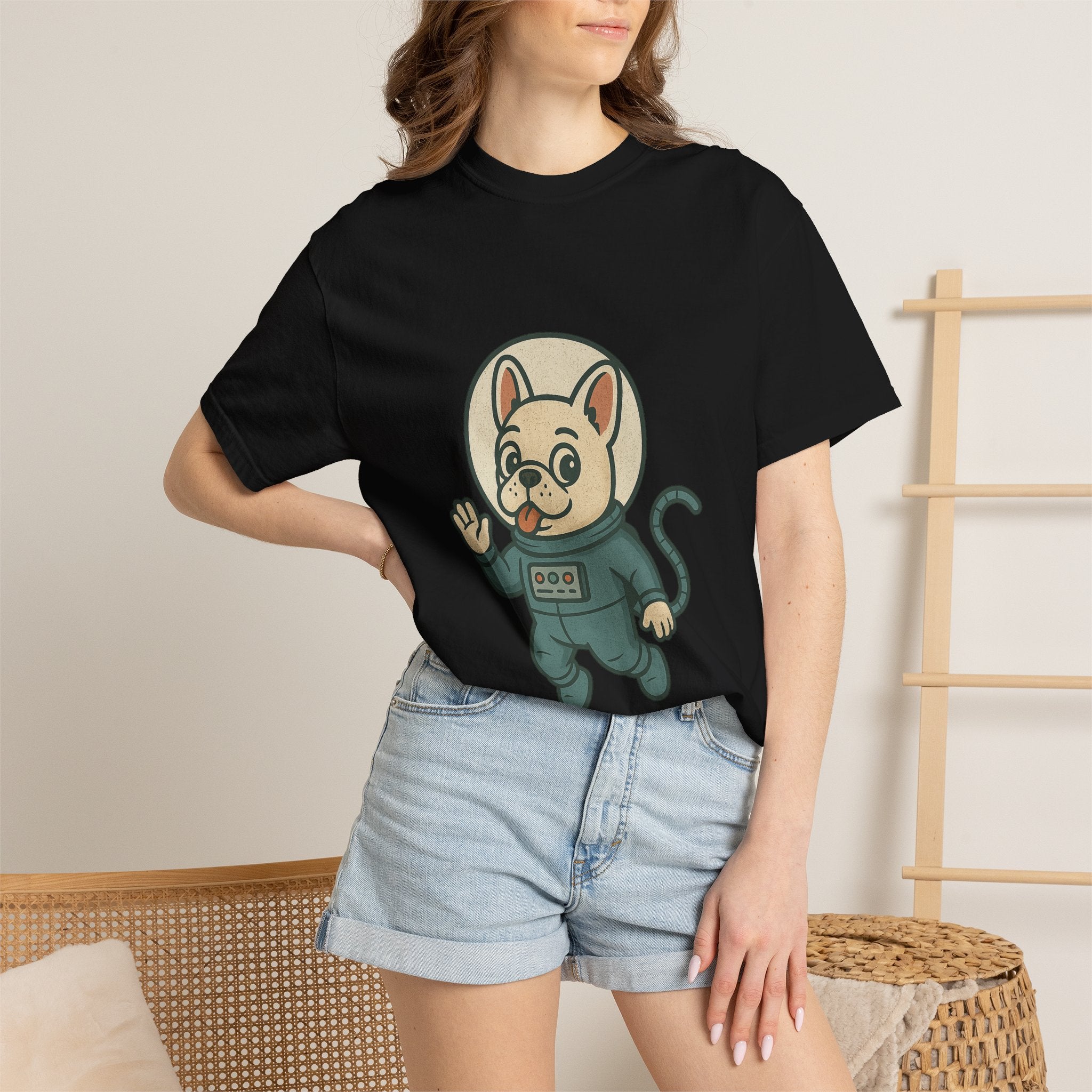 Astronaut French Bulldog T-Shirt — Cute Space Dog Graphic Tee