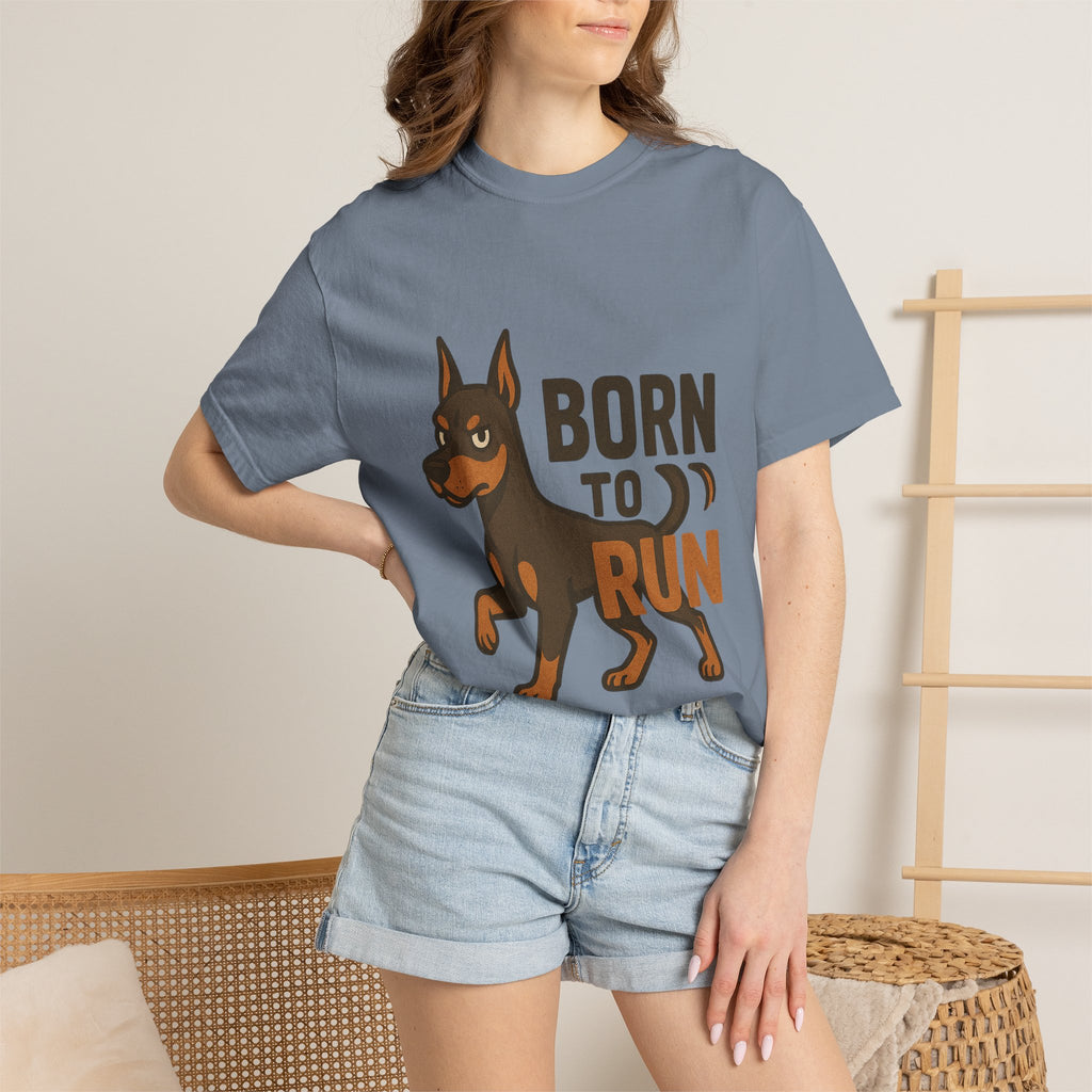 T-Shirt — "Born to Run" Doberman Graphic Tee