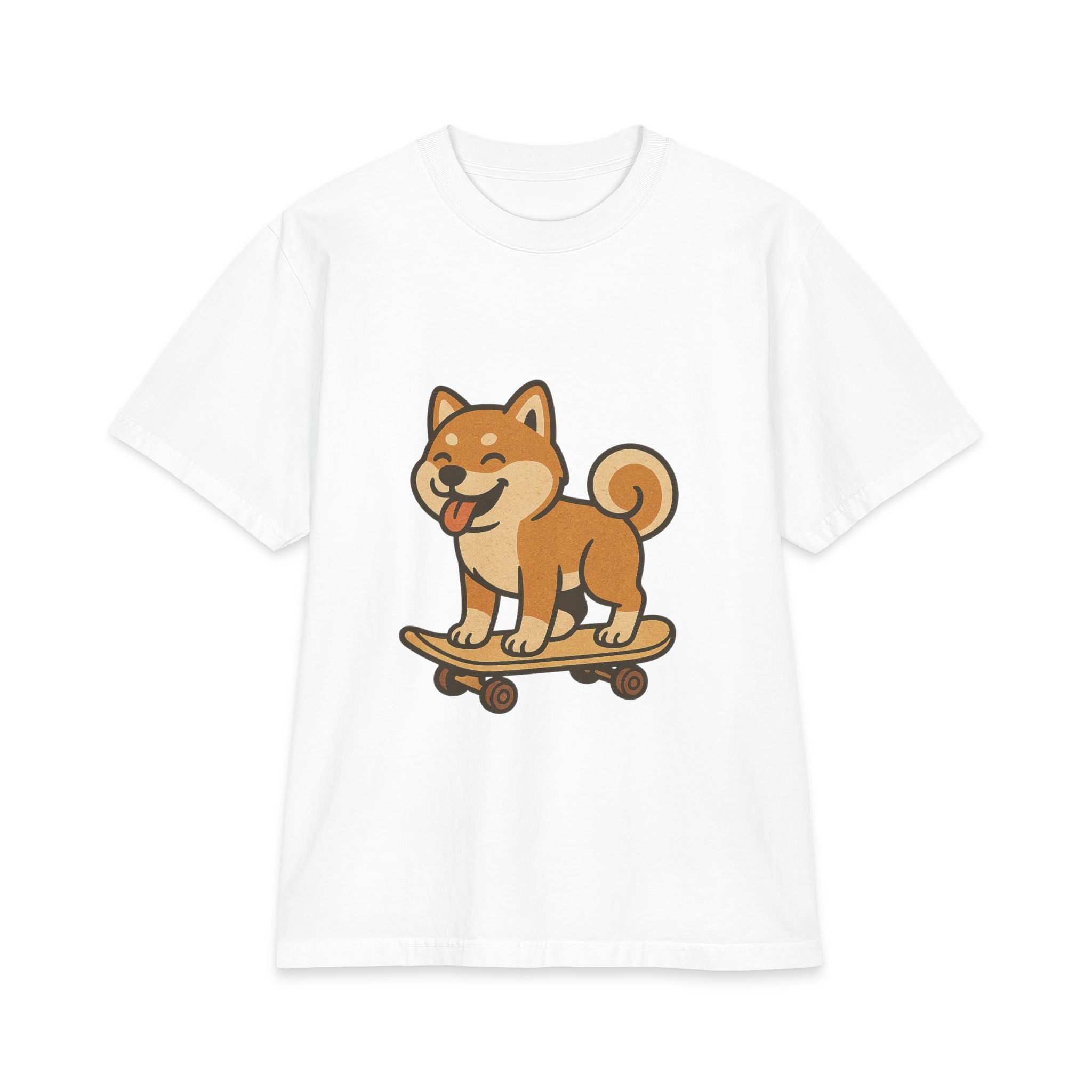 Shiba Inu Skateboard T‑Shirt — Cute Dog Skateboarder Graphic Tee