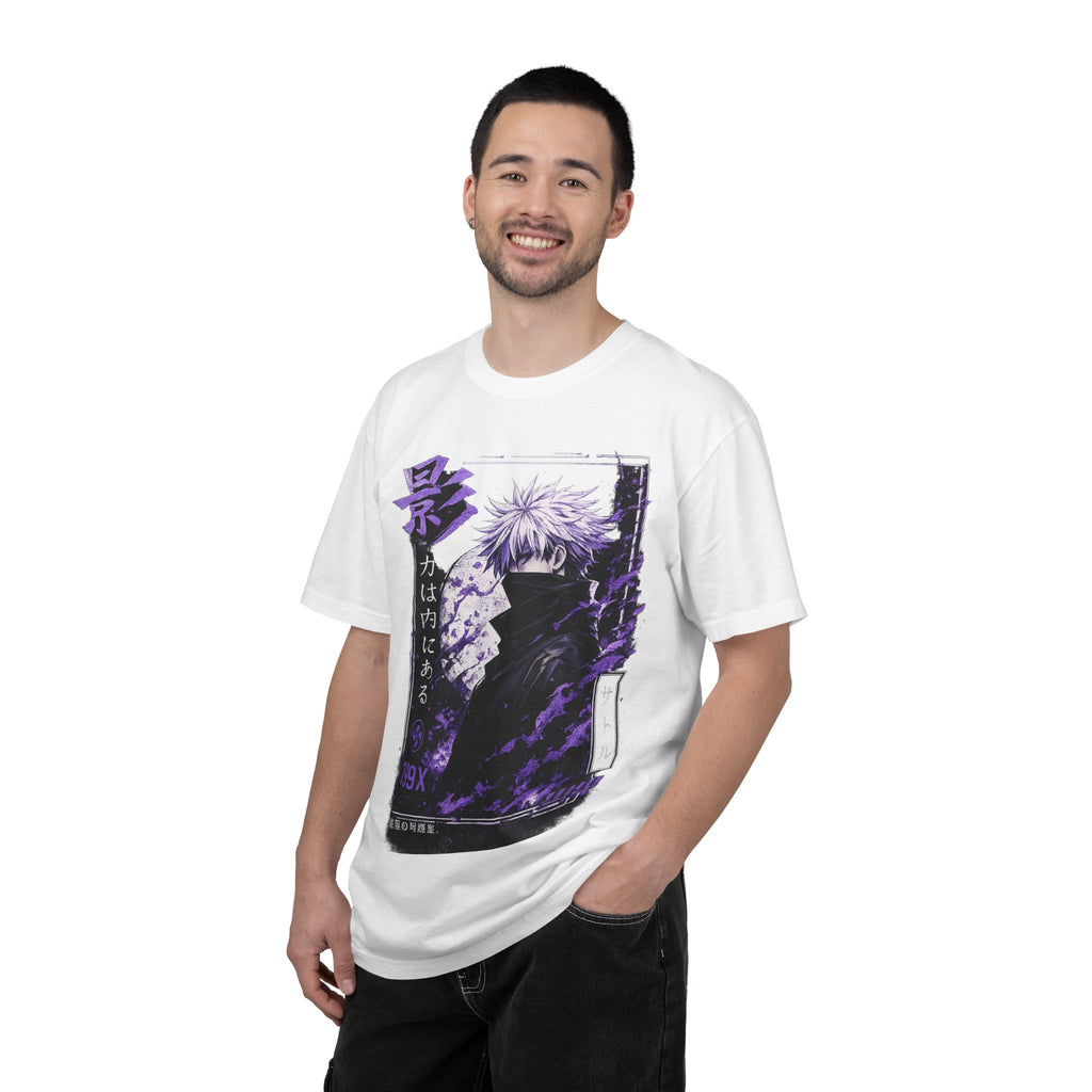 Anime Shadow Graphic T-Shirt — Purple Manga Character Tee