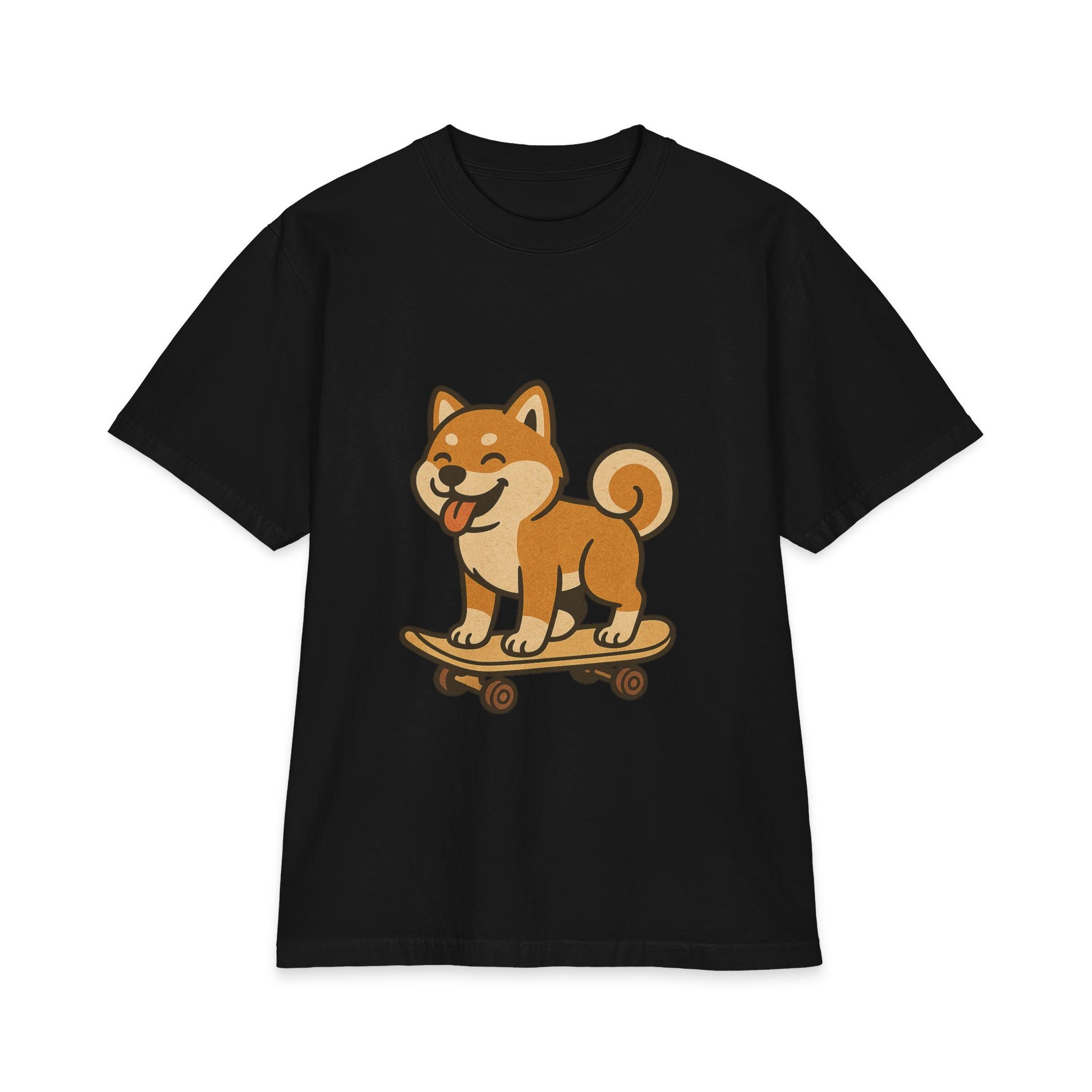 Shiba Inu Skateboard T‑Shirt — Cute Dog Skateboarder Graphic Tee