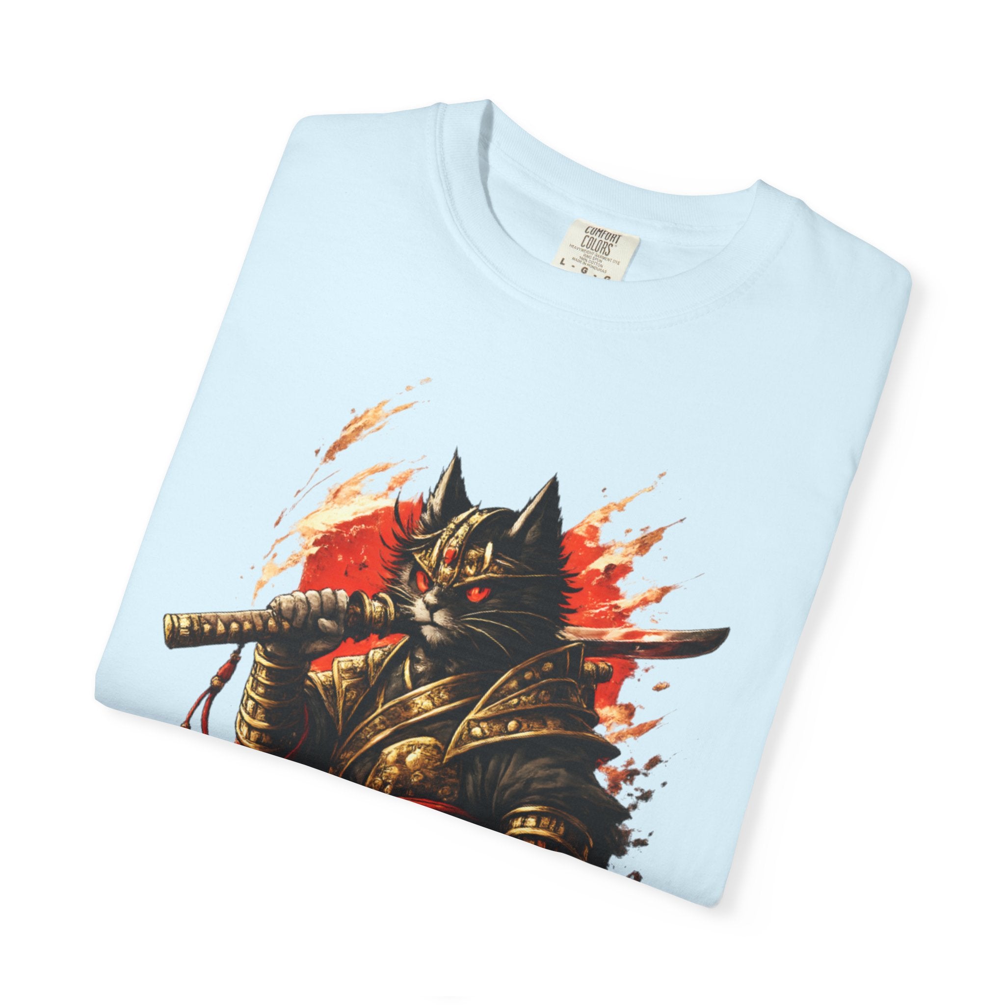 Samurai Cat T-Shirt — Warrior Kitsune Graphic Tee