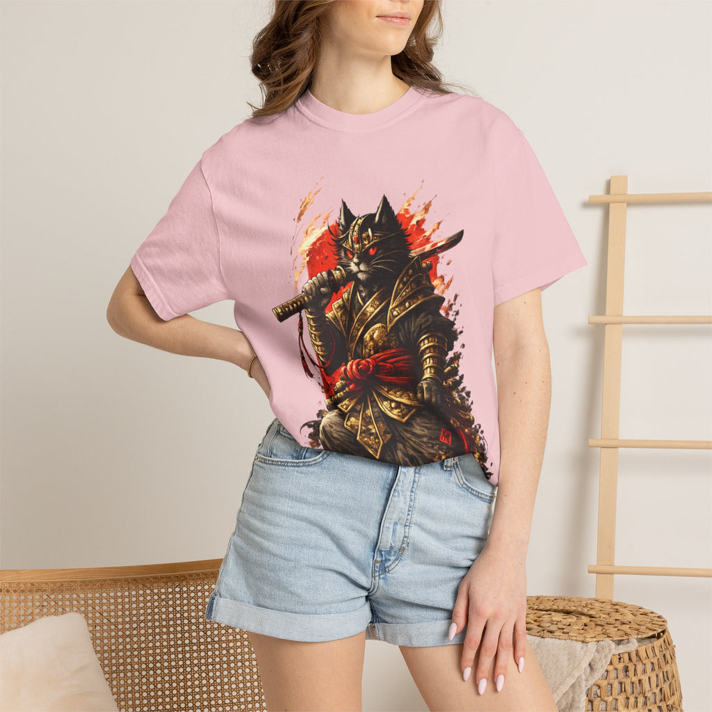Samurai Cat T-Shirt — Warrior Kitsune Graphic Tee