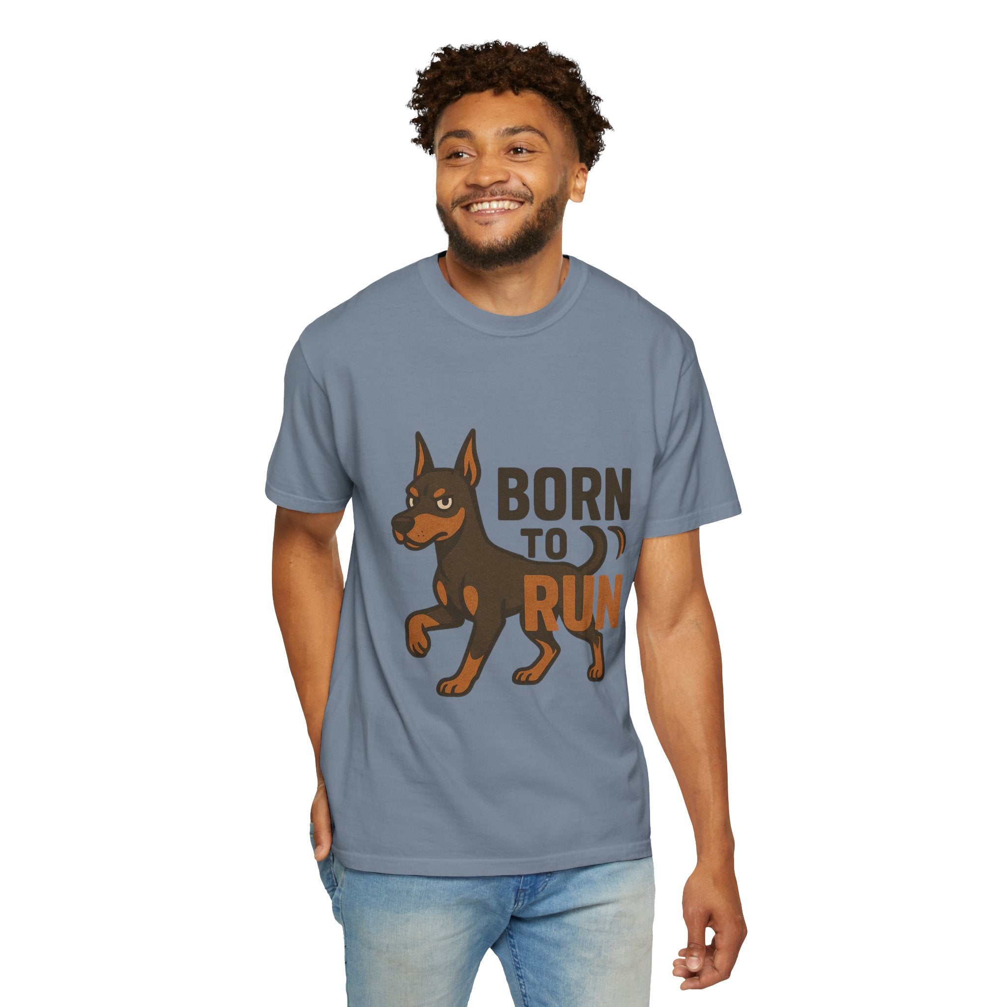 T-Shirt — "Born to Run" Doberman Graphic Tee