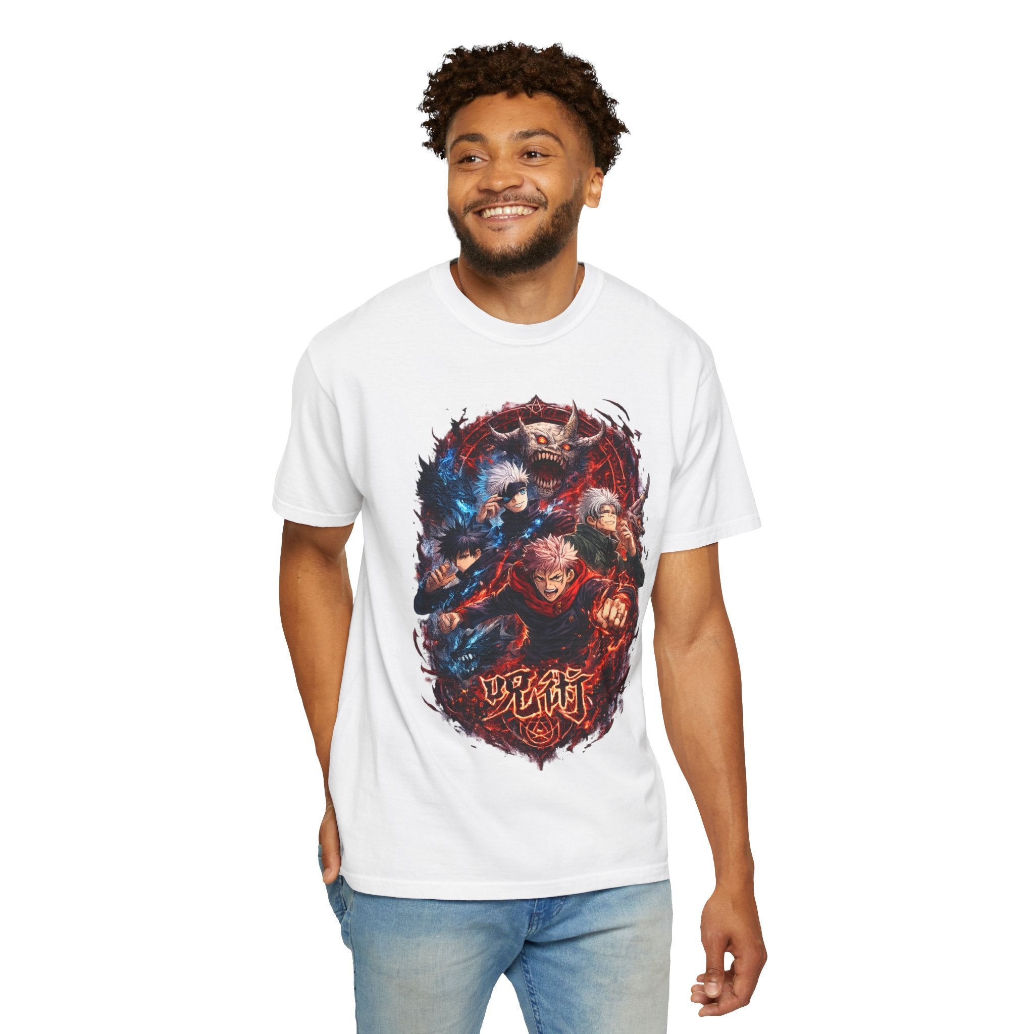 Anime Demon Slayer Graphic Tee — Jujutsu Kaisen Style Battle Art Shirt