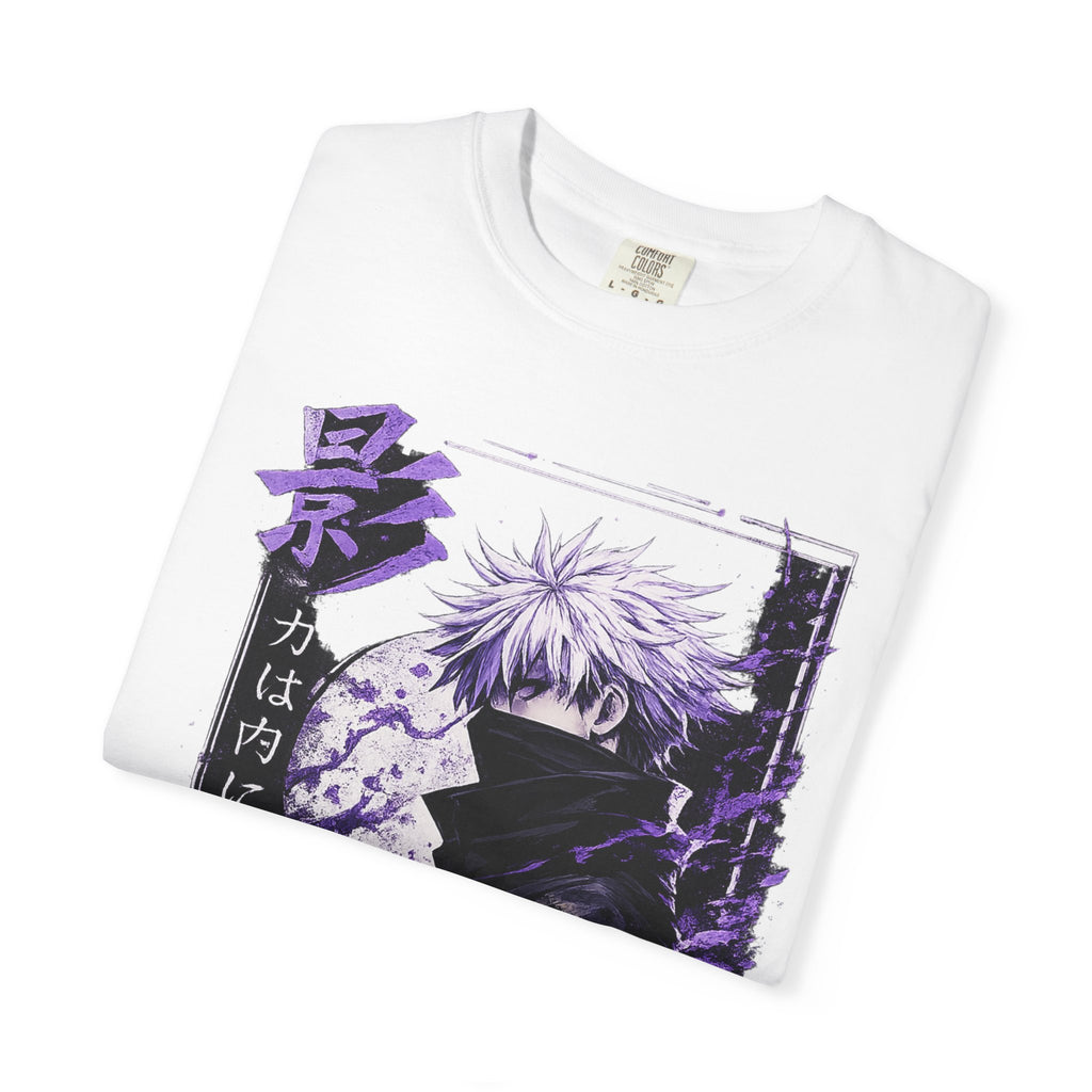 Anime Shadow Graphic T-Shirt — Purple Manga Character Tee