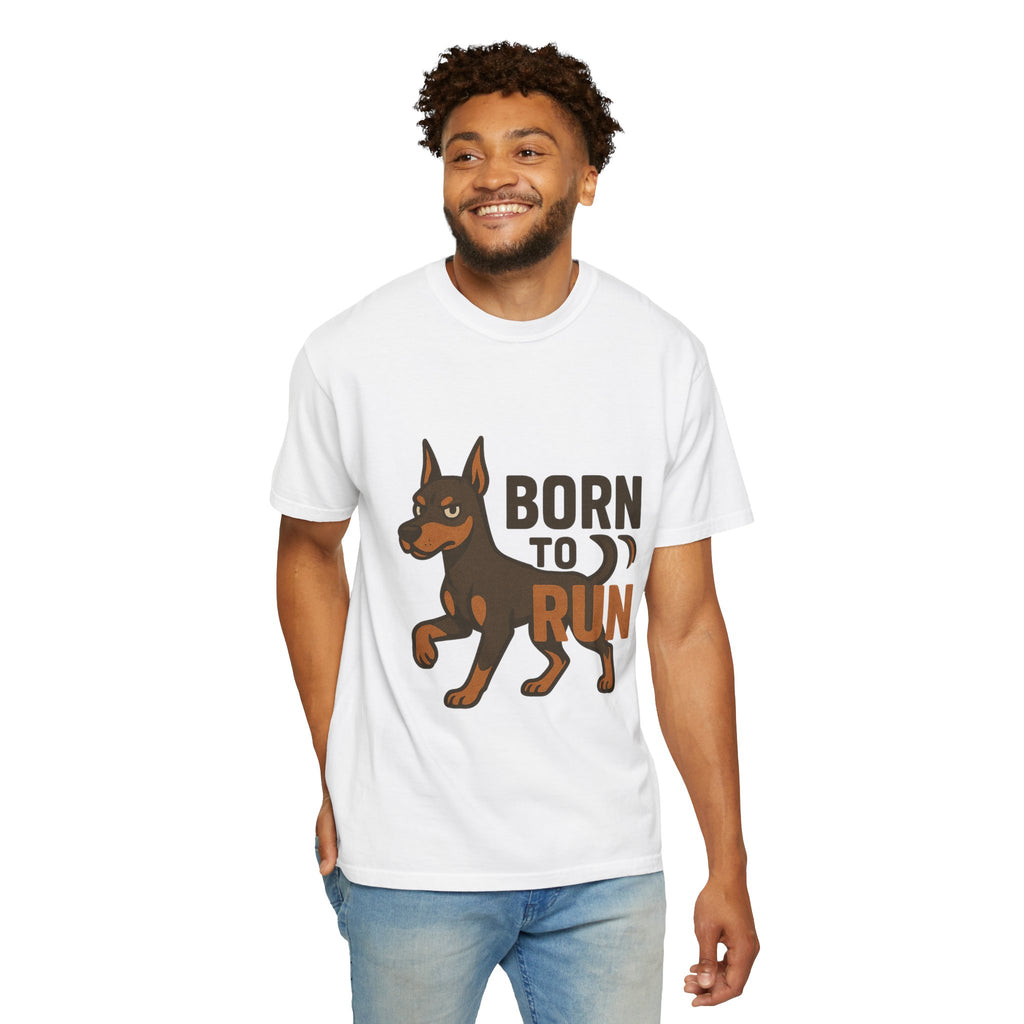 T-Shirt — "Born to Run" Doberman Graphic Tee
