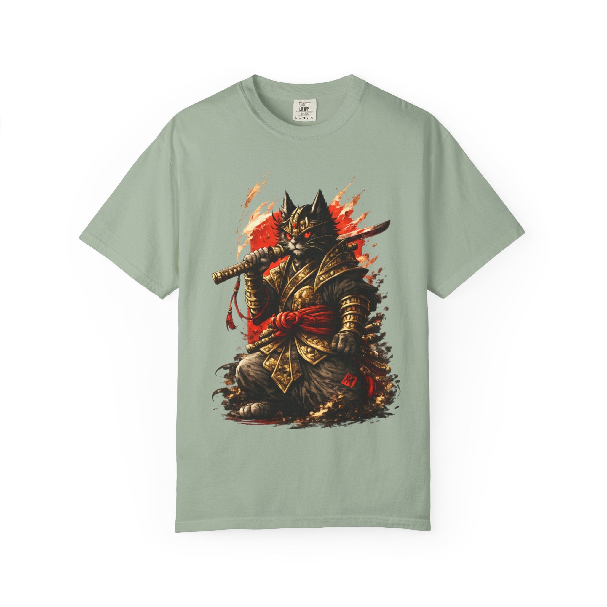 Samurai Cat T-Shirt — Warrior Kitsune Graphic Tee