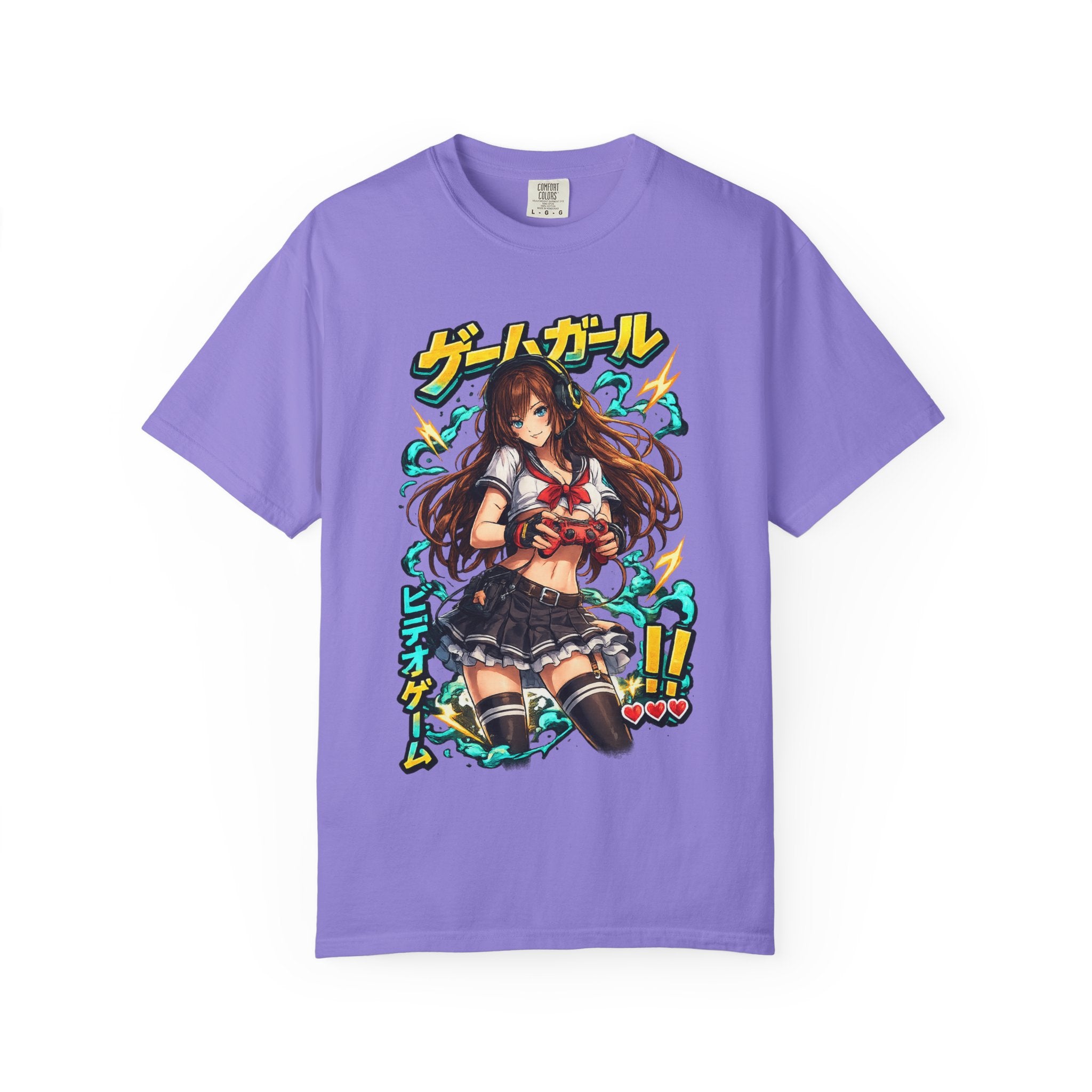 Anime Game Girl T-Shirt — Japanese Sailor Schoolgirl Graphic Tee