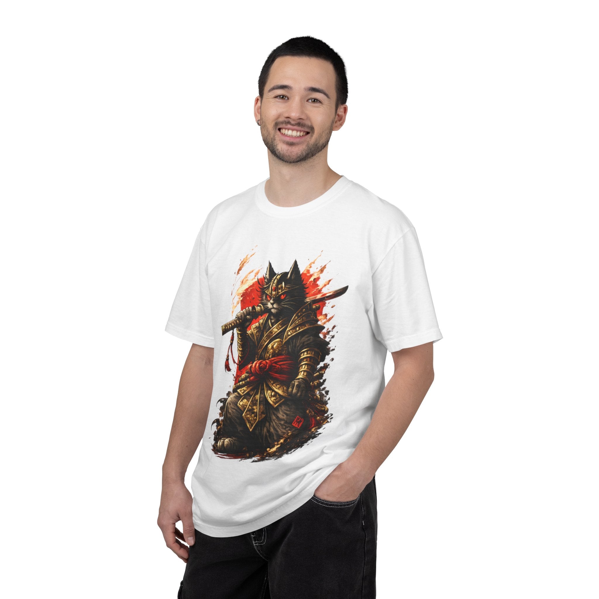 Samurai Cat T-Shirt — Warrior Kitsune Graphic Tee