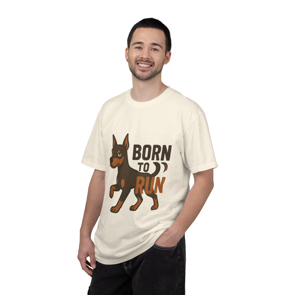 T-Shirt — "Born to Run" Doberman Graphic Tee