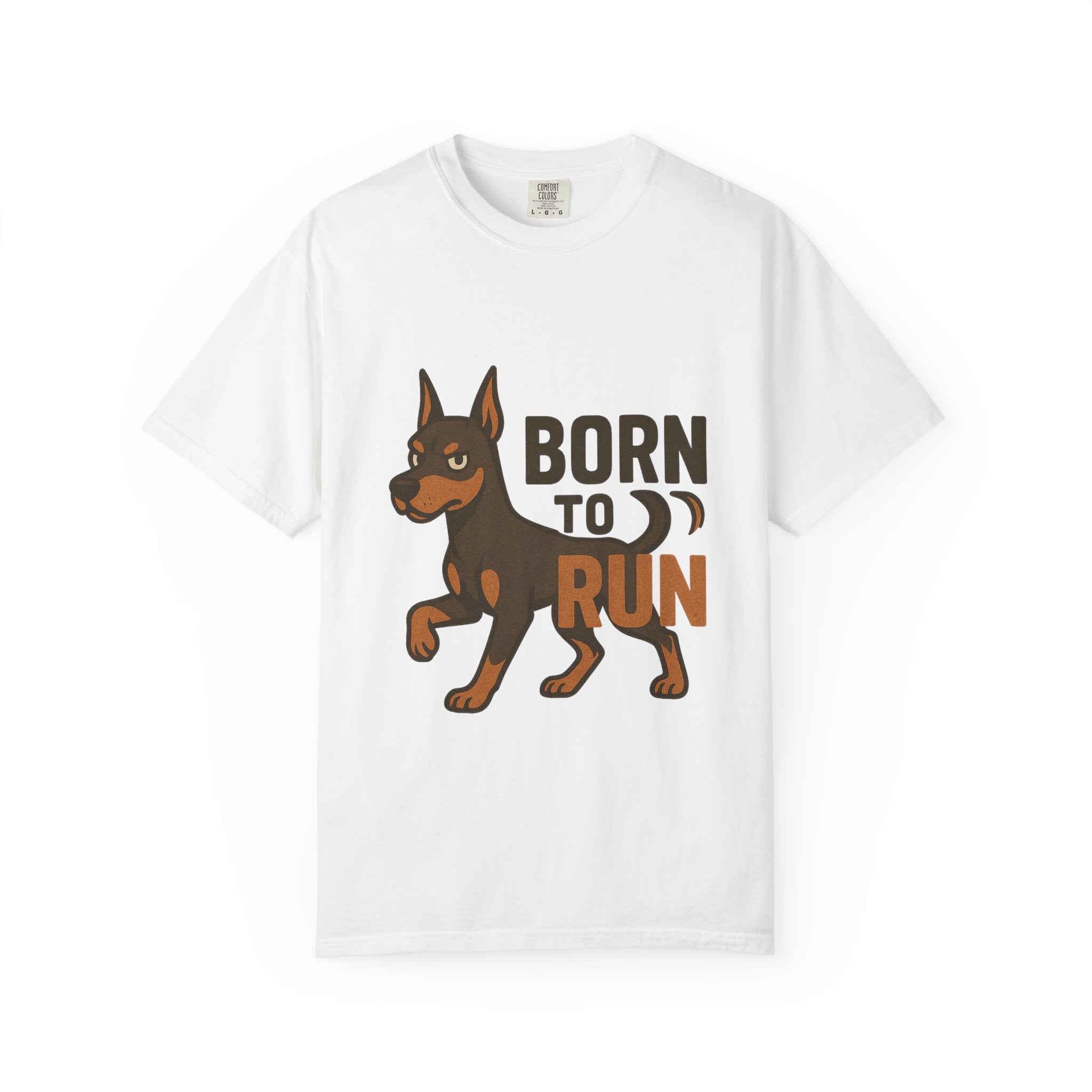 T-Shirt — "Born to Run" Doberman Graphic Tee