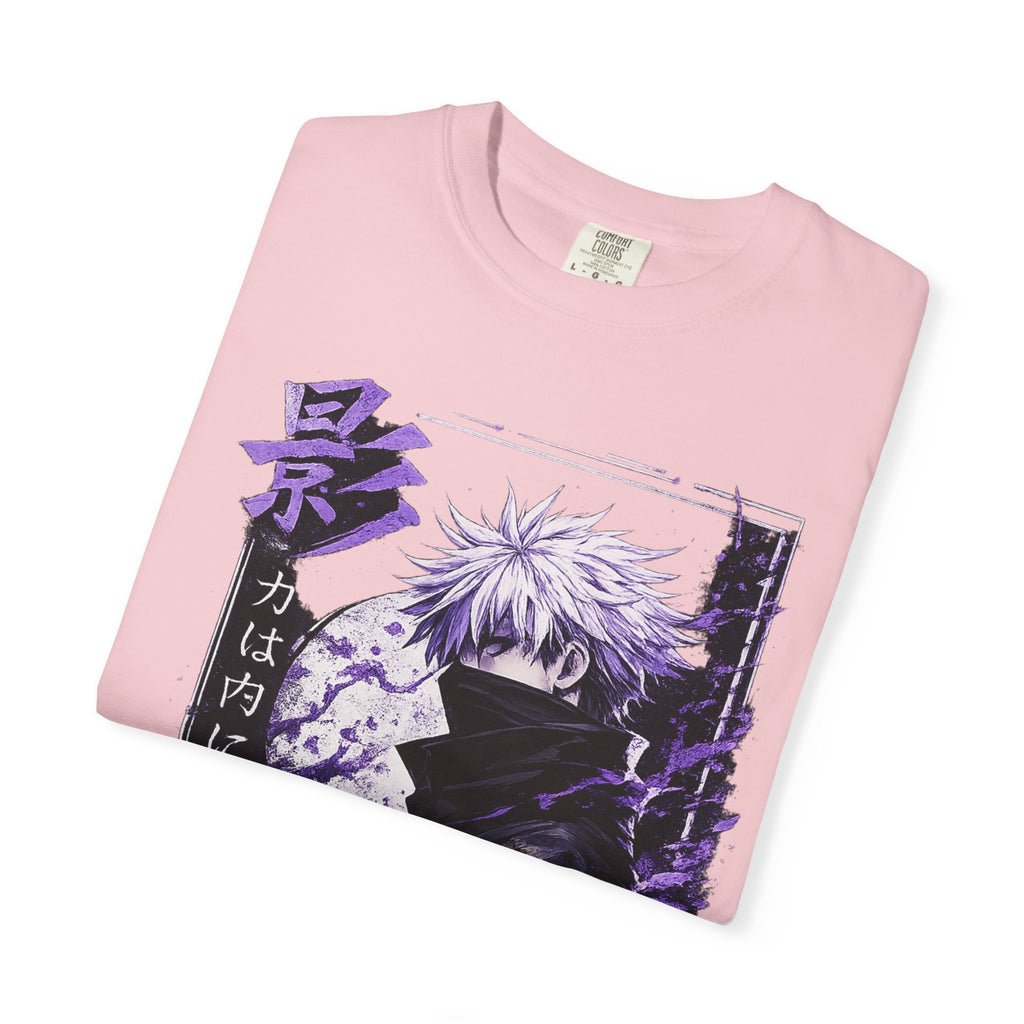 Anime Shadow Graphic T-Shirt — Purple Manga Character Tee