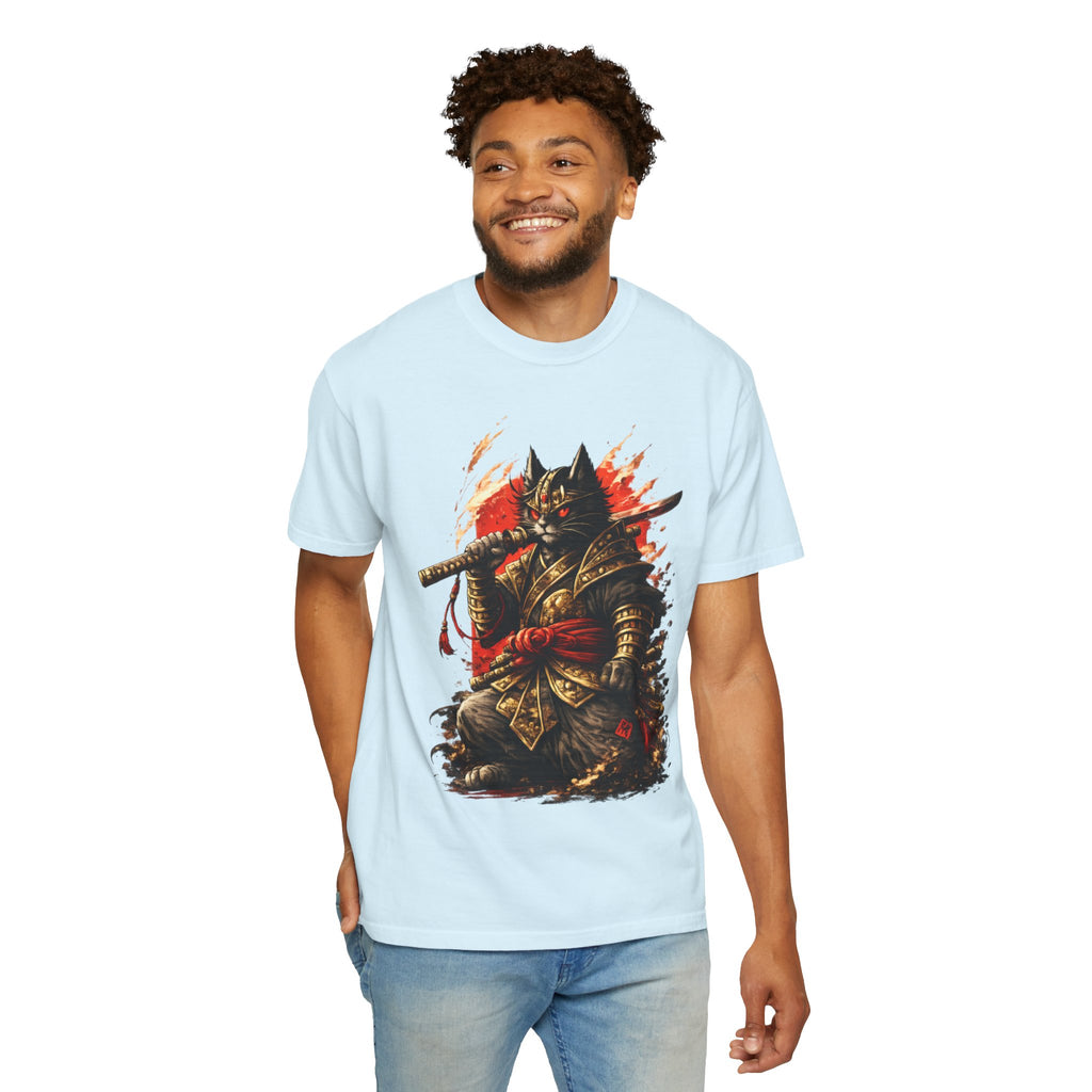 Samurai Cat T-Shirt — Warrior Kitsune Graphic Tee