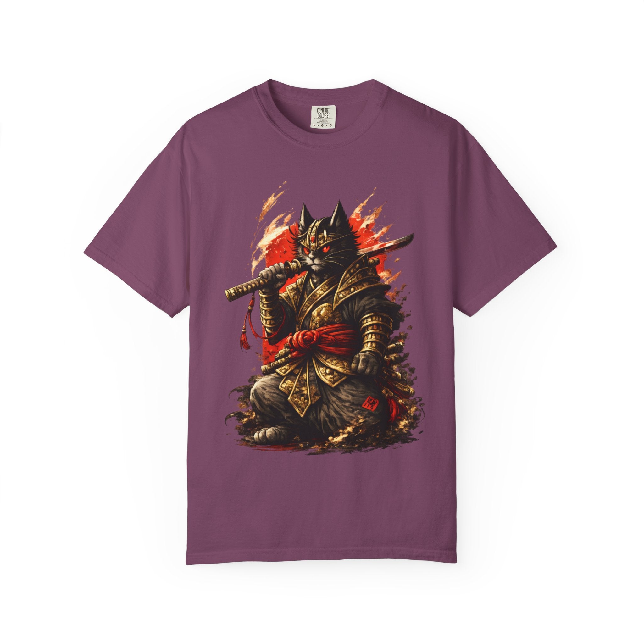 Samurai Cat T-Shirt — Warrior Kitsune Graphic Tee