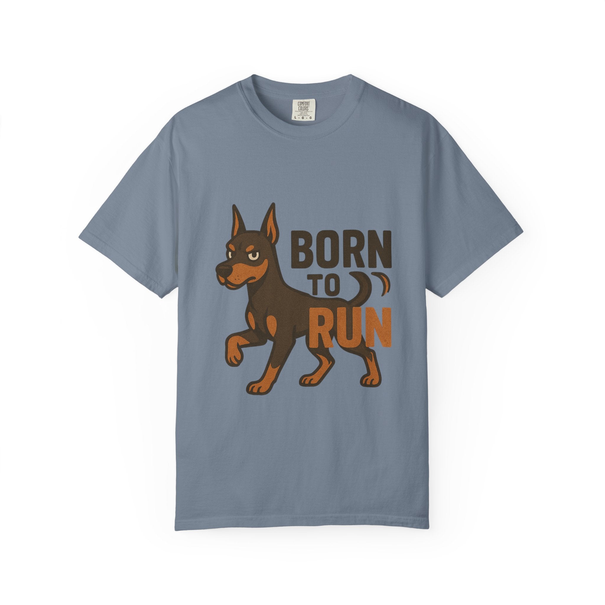 T-Shirt — "Born to Run" Doberman Graphic Tee