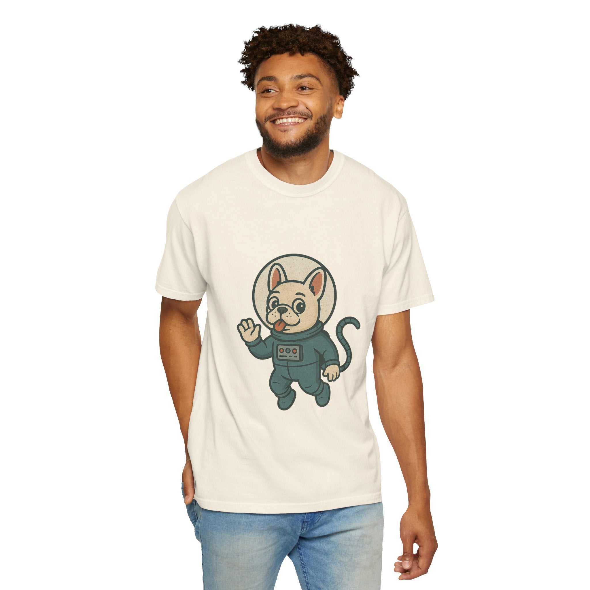 Astronaut French Bulldog T-Shirt — Cute Space Dog Graphic Tee