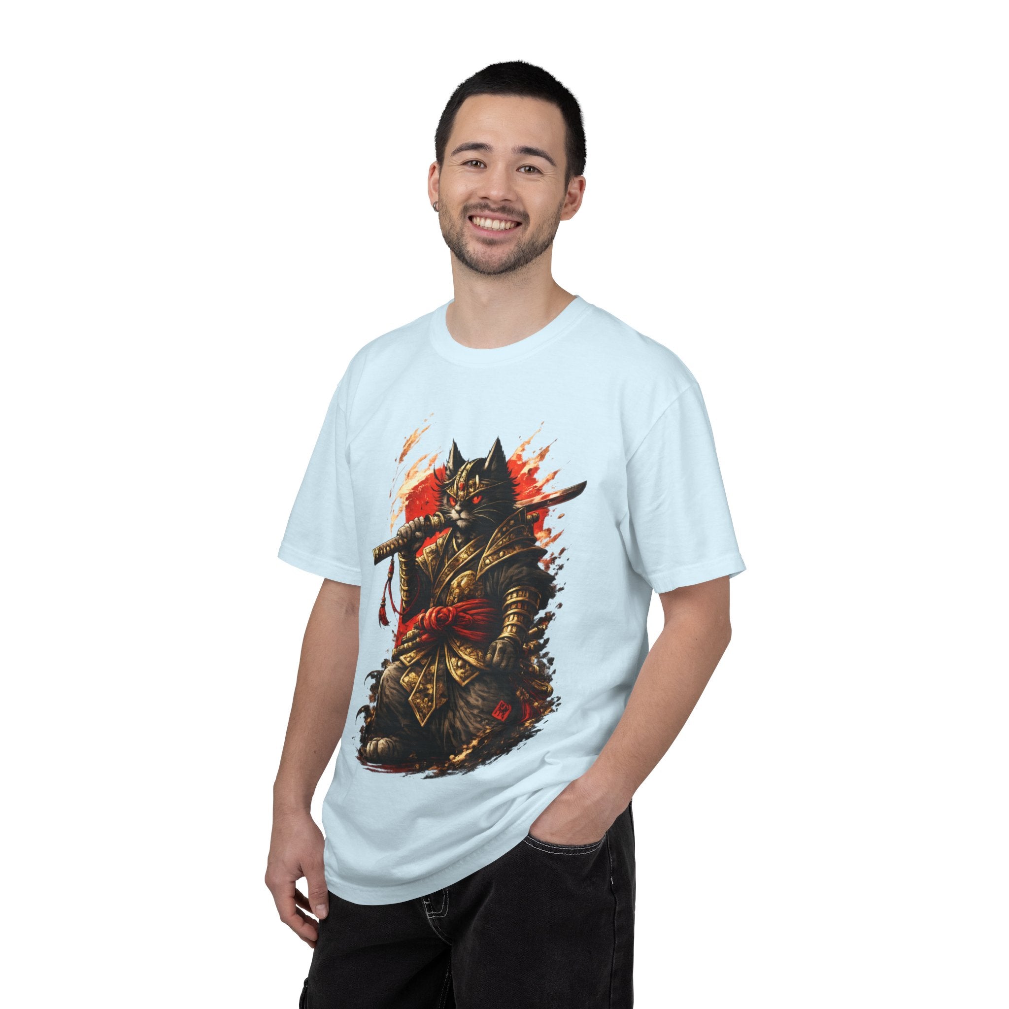 Samurai Cat T-Shirt — Warrior Kitsune Graphic Tee