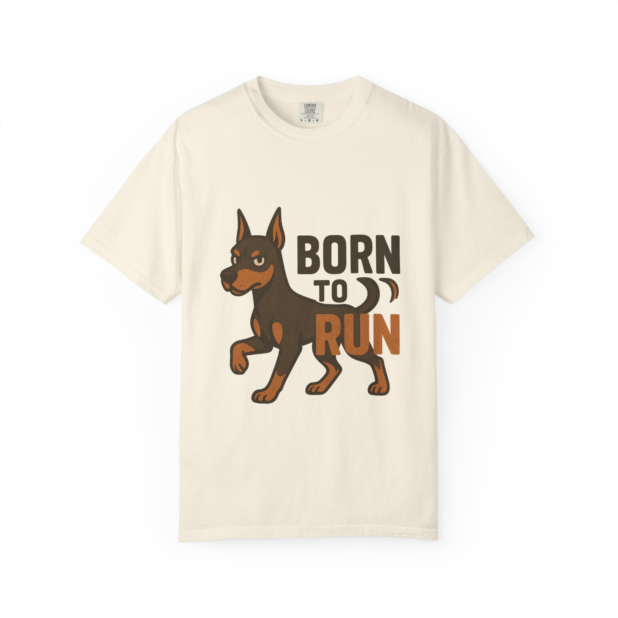 T-Shirt — "Born to Run" Doberman Graphic Tee