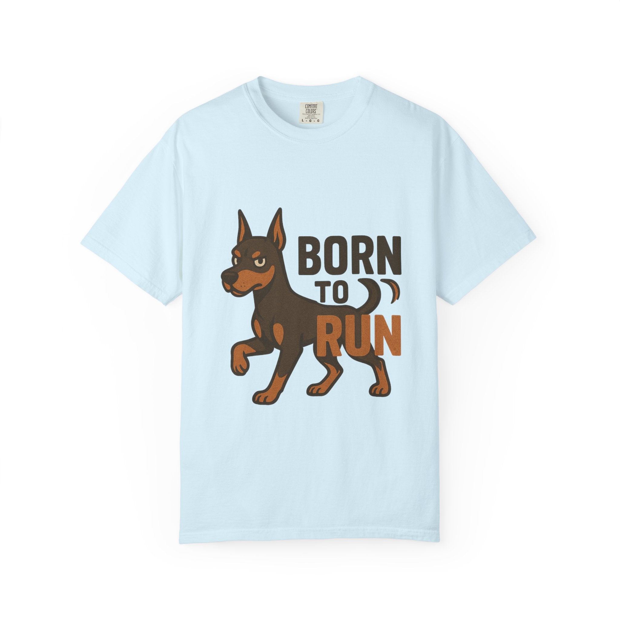 T-Shirt — "Born to Run" Doberman Graphic Tee