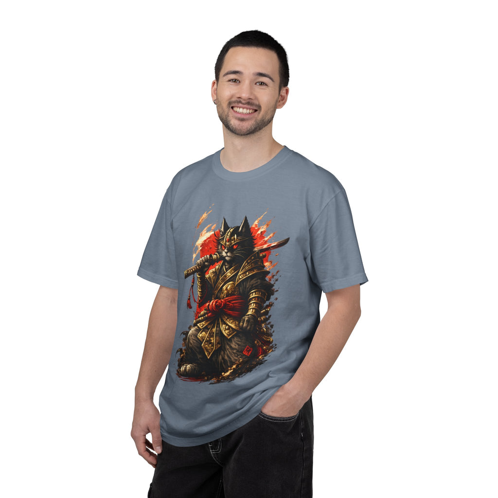 Samurai Cat T-Shirt — Warrior Kitsune Graphic Tee
