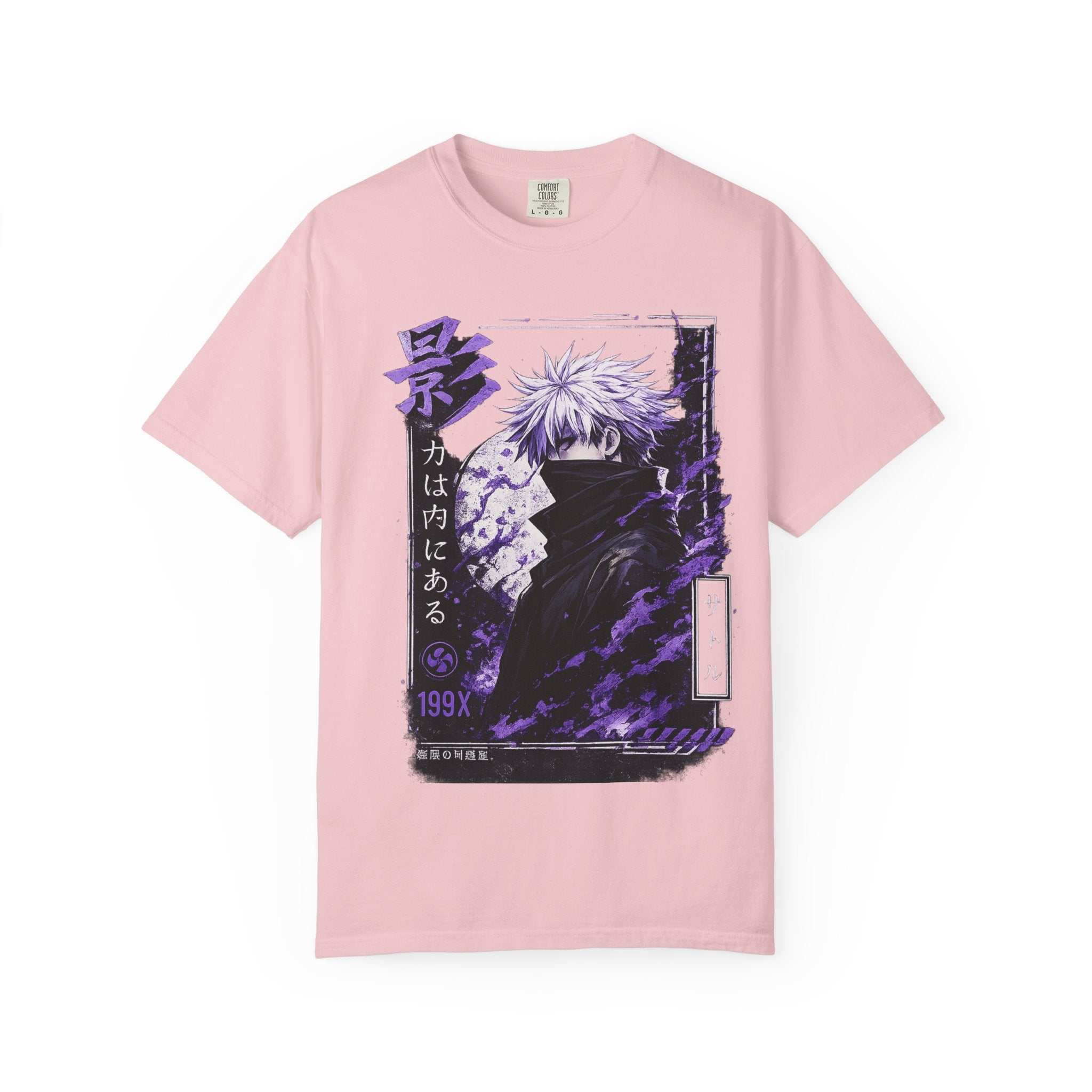 Anime Shadow Graphic T-Shirt — Purple Manga Character Tee